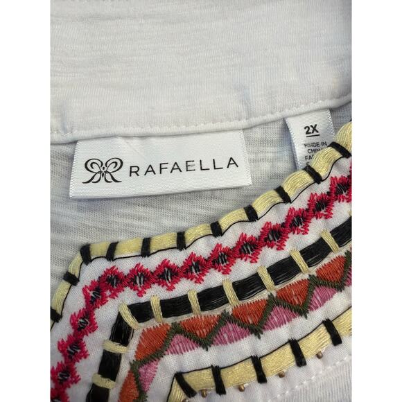 Rafaella embellished sleeveless tank 2XL 100% Cotton - Picture 3 of 8